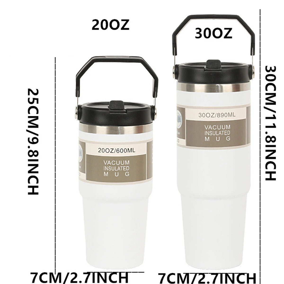 Borraccia Termica in Acciaio con Manico e Coperchio – 600/900 ml
