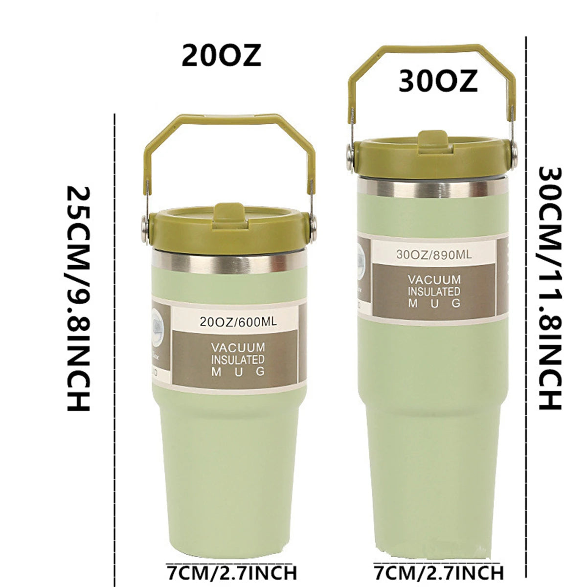 Borraccia Termica in Acciaio con Manico e Coperchio – 600/900 ml