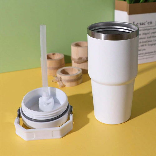 Borraccia Termica in Acciaio con Manico e Coperchio – 600/900 ml